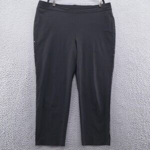 Chicos Black Rhinestone‎ Trim Slim Ankle Pants Womens Size 4 US 20R Pull On